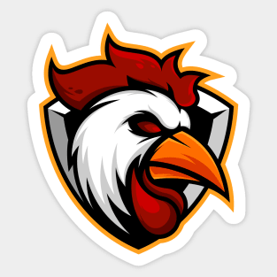 Rooster chicken mascot esport logo design Sticker